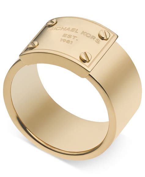 michael kors silver logo plaque ring|Precious Metal.